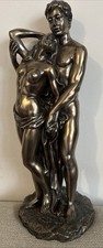 Crosa Signed 2001 Bronze Effect Figurine - Naked Lovers Embracing Couple Statue
