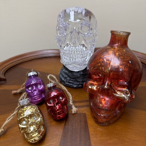 Glass skull lot red - glass,