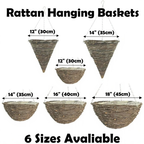 Rattan hanging baskets 14 - hanging,