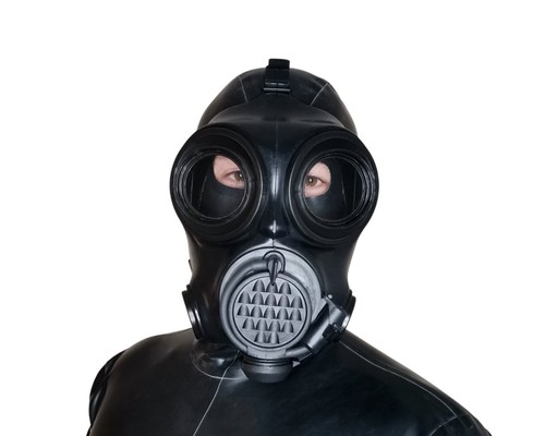 Black rubber fetish gas - fetish,