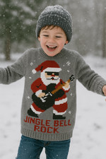 Knitting Pattern Family Jingle Bell Rock Santa Christmas Sweater Jumper DK 24-46