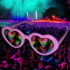 GogoRavers™ Heart Effect Diffraction Glasses - Retro Style Love Rave EDM Party