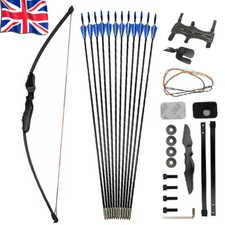 40lbs Recurve Bow Set Arrows Takedown Straight Bow Hunting Archery Target Shoot