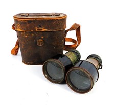 Pair Of Vintage 1930s Nautique Iris De Paris Binoculars With Case