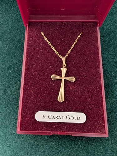 9ct yellow gold cross - yellow,
