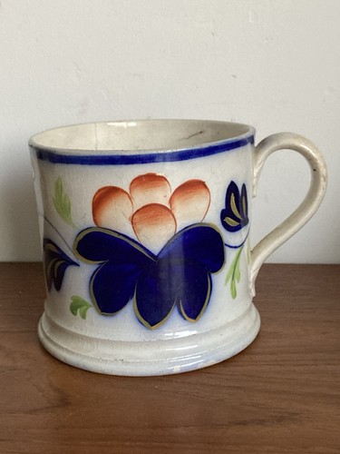 Gaudy welsh pottery mug - welsh, hand