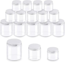 Glarks 10 and 12 Pack Glass Cosmetic Jars – 2oz, 4oz & 8oz Refillable Containers