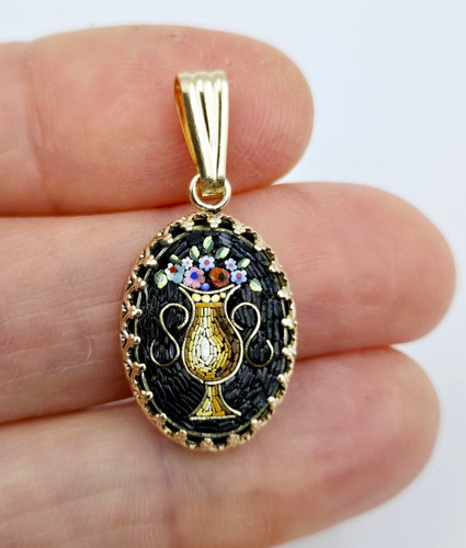 Micro mosaic necklace - micro, pendant