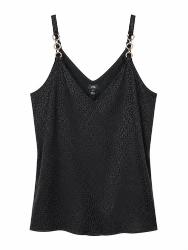 River island black satin cami - island,