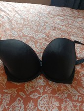 Freya Deco 32gg Black moulded Plunge Bra Underwired Non Padded Adjustable Straps