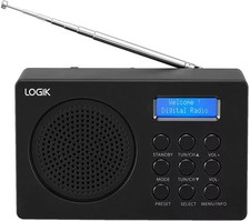 LOGIK DAB+ FM Radio Portable Compact LCD Display Digital Radio - Black L2DAB23
