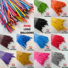 100 X Long Plain Balloons Latex Balons 260Q Twisting Modelling Long Balloons UK