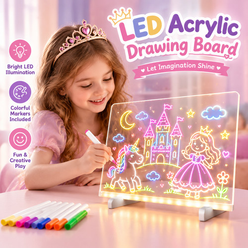 Led acrylic note board - led,
