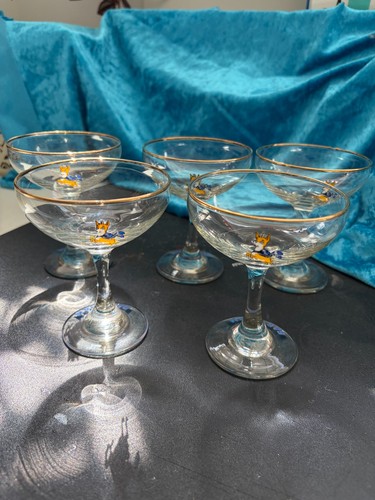 Babycham glasses with - glasses, yellow