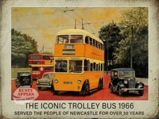 Iconic Trolley Bus Serving The People Of Newcastle Since 1966 Metal Wall Art