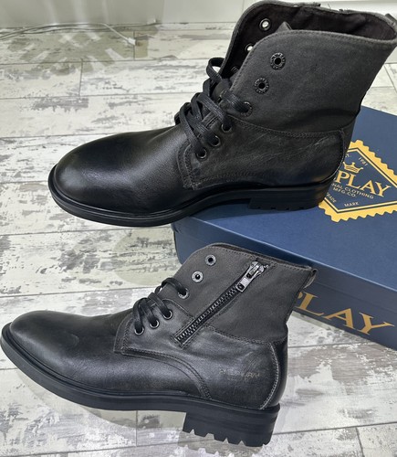 Replay nest grey leather - leather, zip