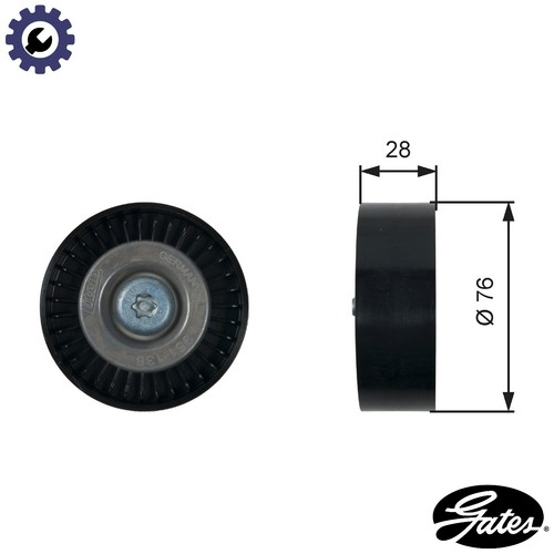 Deflectionguide pulley vribbed - deflectionguide,
