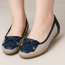 Tu Navy & Beige Flat Shoes – Size 7