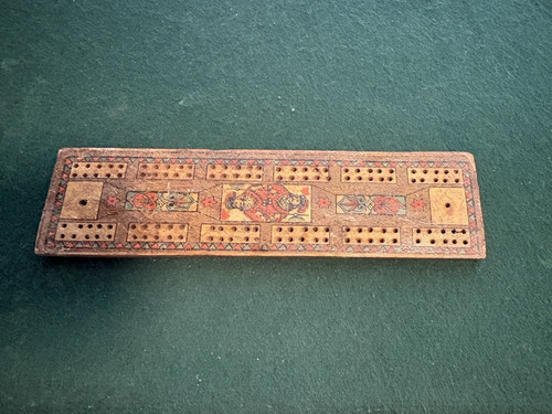 Vintage old wooden cribbage - vintage,