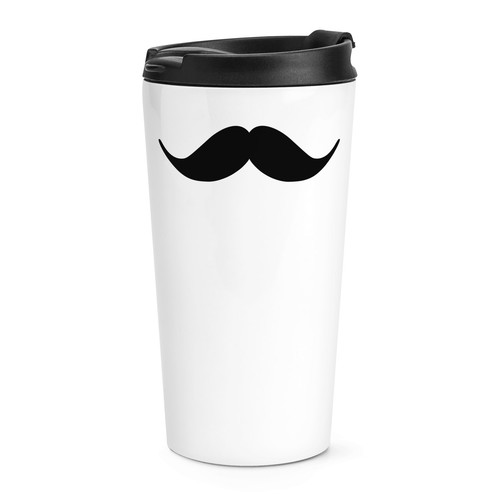 Handlebar moustache travel mug - travel,