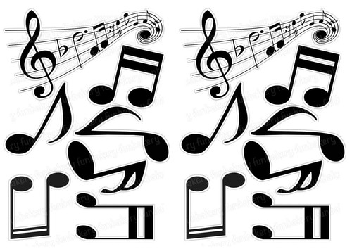 Musical notes cake topper - notes,