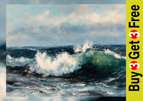 Crashing ocean wave painting - crashing,