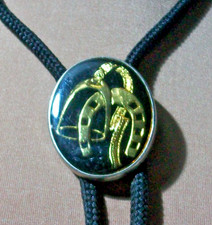 western bolo tie gold stirrup