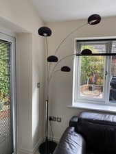 Floor Lamp Living Room 5 Aubergine Glass Shades Marble Base