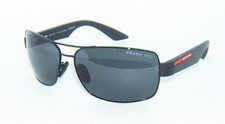 PRADA LINEA ROSSA PS 50ZS 1AB02G BLACK DARK GREY POLARIZED SUNGLASSES
