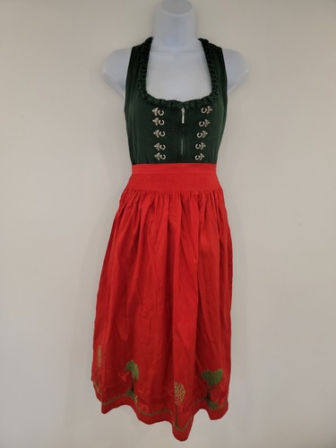 Vintage dress green red - vintage,