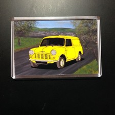 BMC British Leyland  Austin Morris Mini  van  Clear plastic fridge magnet