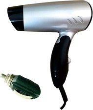 12V Compact Foldable Travel Festival Camping Portable In Car Hair Dryer- Silver