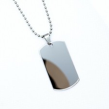 PERSONALISED ENGRAVED STAINLESS STEEL NECKLACE PENDANT ARMY MILITARY DOG TAGS UK