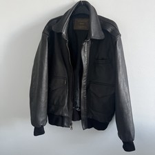 Barone Volante 100% A1 Goatskin Leather Flight Jacket Aviator Bomber Brown (M)