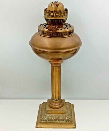 Vintage brass oil - brass, lamp