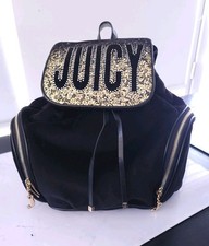 Juicy Couture Y2K backpack Velvet black womens  rucksack 
