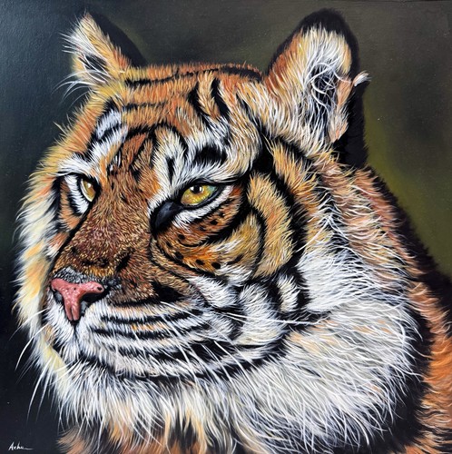Tiger wildlife original oil - tiger,