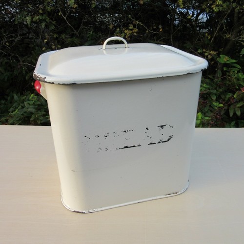 Vintage enamel bread bin - enamel,