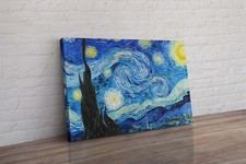 Vincent Van Gogh The Starry Night Moon Canvas Wall Art Picture  Poster Print