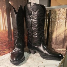 Mens Black Cowboy Boots Size UK 10