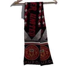 Manchester United Official Vintage Scarf 140cm MUFC Football Black Red Devils