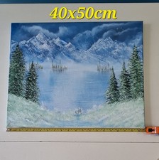 Mountain Frozen Lake Evergreen