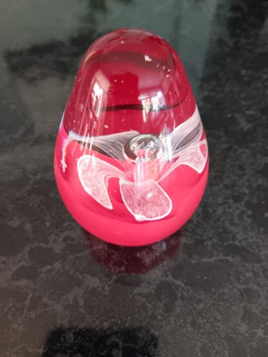 Glass egg shaped paperweight - glass, egg-shaped