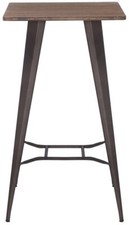 1m Tall Rustic Square Wooden Table - Breakfast Diner Bistro Cafe Pub Bar Podium