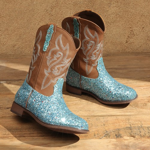 Kids round toe western boots - round,