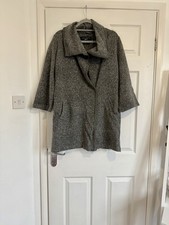 Paul Costelloe Grey Wool Blend Knit Coat Size Large UK Size 14