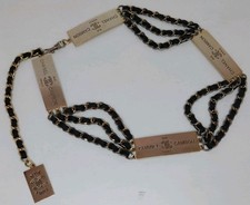 Chanel Vintage Rue Cambon Gold-Tone Plate Leather Chain Link Belt (FW 1995)