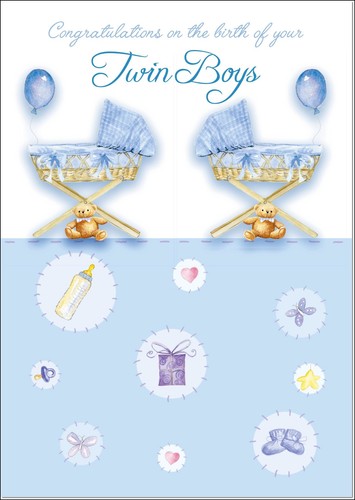 Doodlecards new baby twins - new,