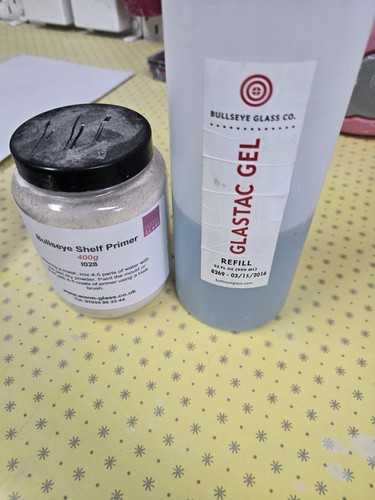 Fused glass gel and - glass, bullseye