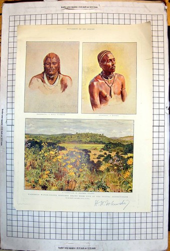 Antique old print - print, western
